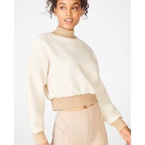 Fabletics Womens Ivory Malia Polar Sherpa Fleece Pullover Sweatshirt Size XXL